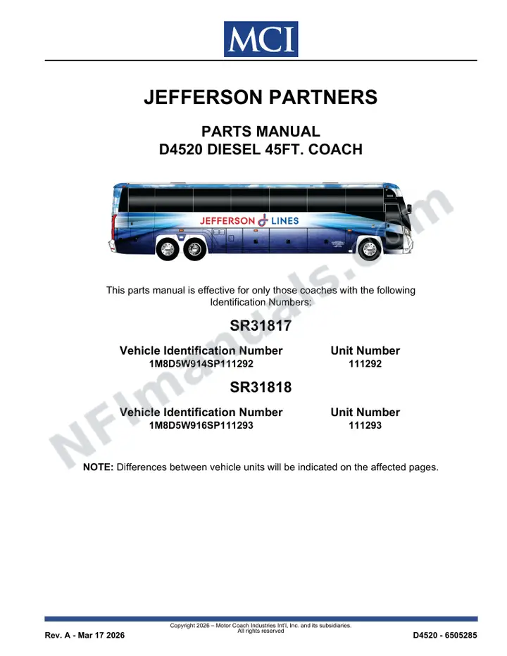 SR31817_31818 Parts Manual, Jefferson Partners first-page preview