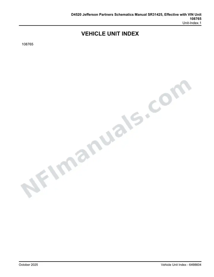 D4520 Jefferson Partners Schematics Manual SR31425, Effective with VIN Unit 108765 first-page preview