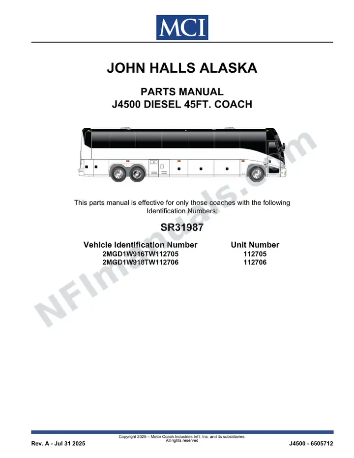 SR31987 Parts Manual, John Halls Alaska first-page preview