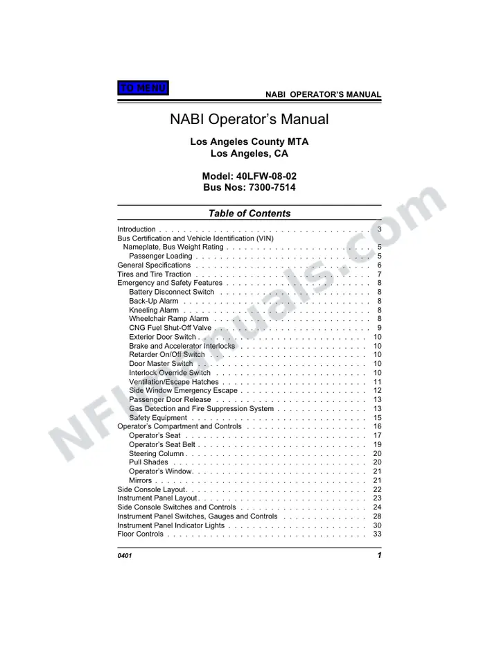SR9042 (54000) Operator’s Manual, LA Metro first-page preview