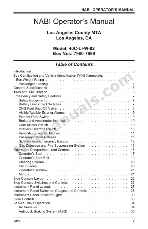 SR9076 (94000) Operator’s Manual, LA Metro first-page preview
