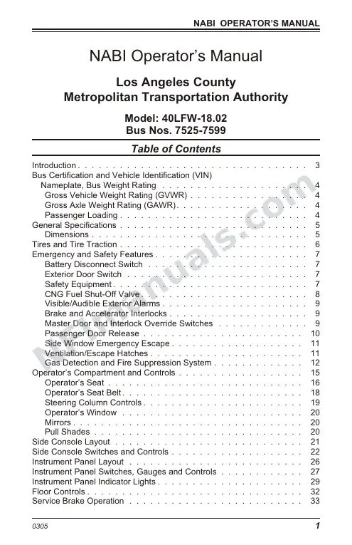 SR9097 (121000) Operator’s Manual, LA Metro first-page preview