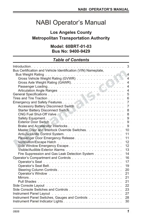SR9108 (135000) Operator’s Manual, LA Metro first-page preview