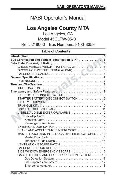 SR9173 (218000) Operator’s Manual, LACMTA first-page preview