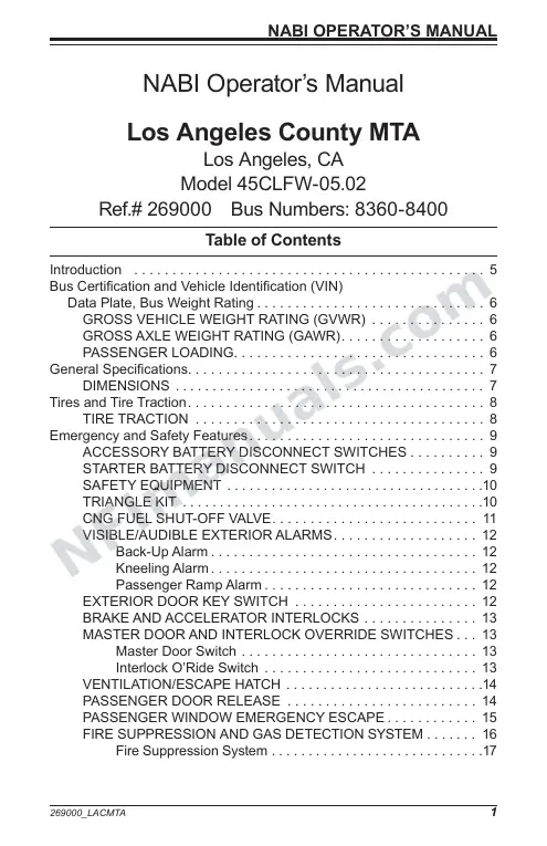 SR9218 (269000) Operator’s Manual, LACMTA first-page preview