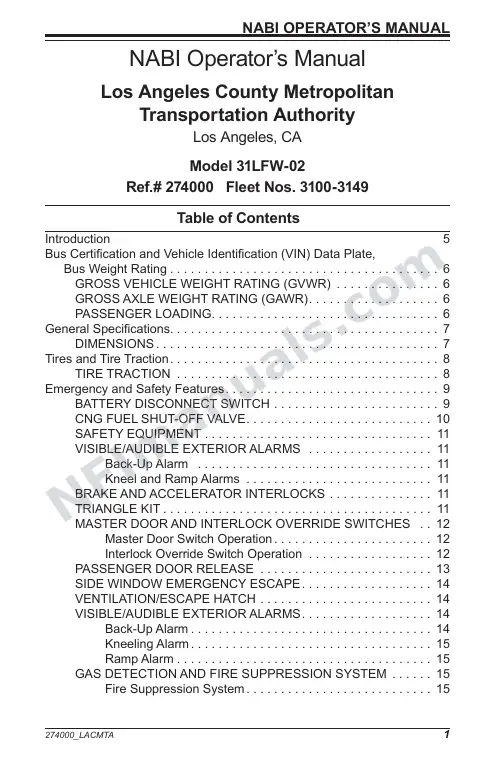 SR9222 (274000) Operator’s Manual, LACMTA first-page preview