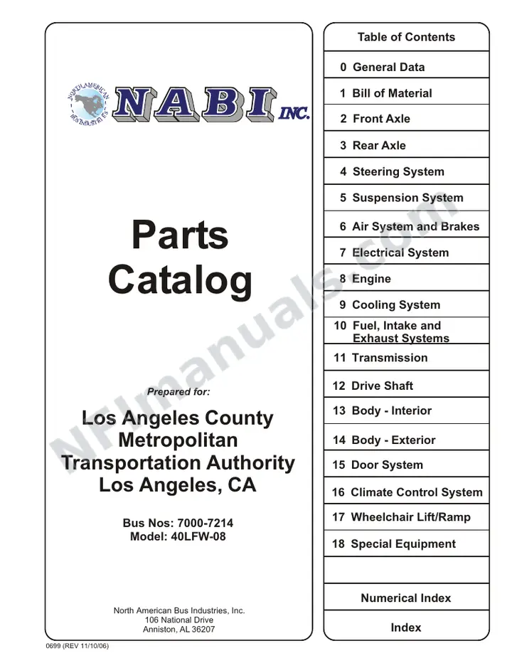 SR9030 (40000) Parts Manual, LA Metro first-page preview