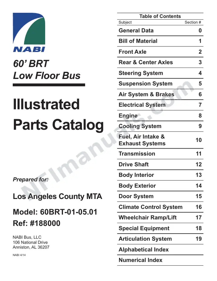 SR9146 (188000) Parts Manual, LACMTA first-page preview