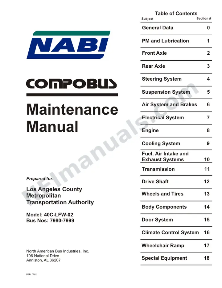 SR9076 (94000) Service Manual, LACMTA Los Angeles first-page preview