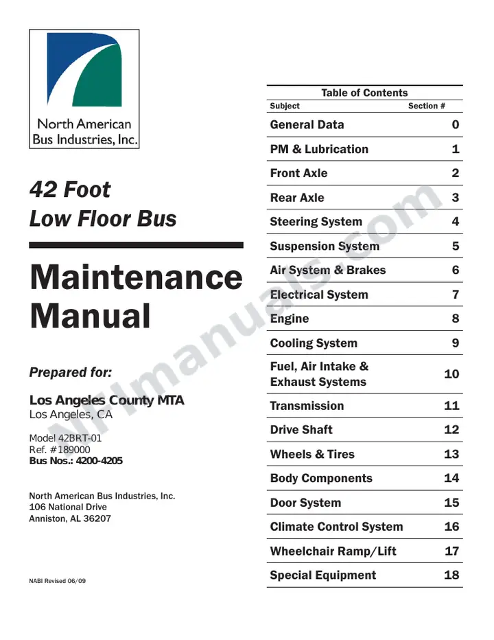 SR9147 (189000) Service Manual, LACMTA Los Angeles first-page preview