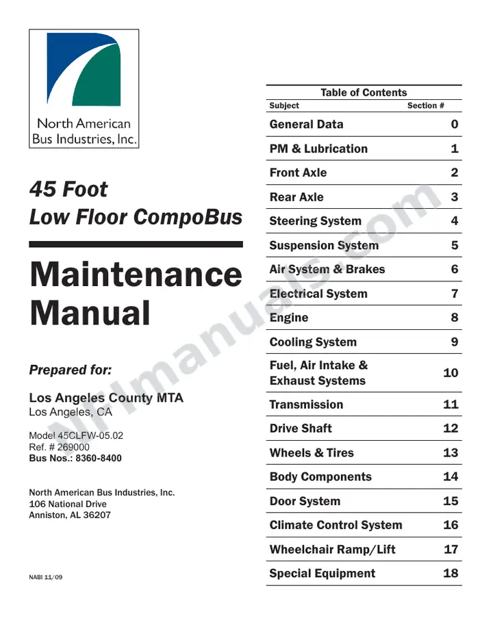 SR9218 (269000) Service Manual, LACMTA Los Angeles first-page preview