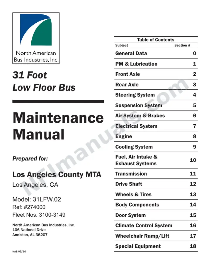 SR9222 (274000) Service Manual, LACMTA Los Angeles first-page preview