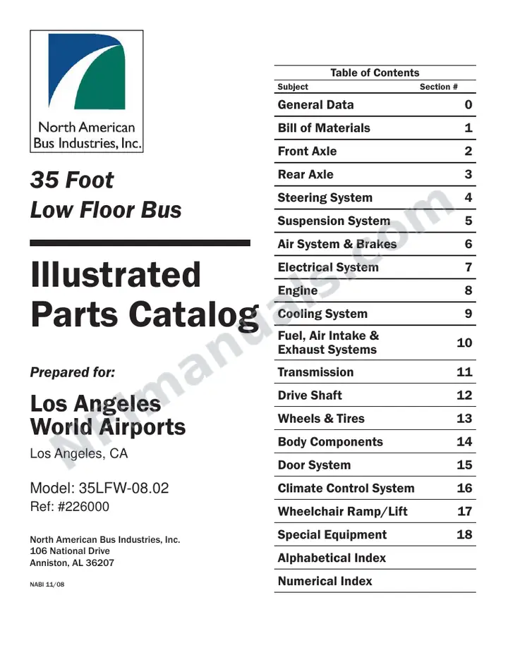 SR9180 (226000) Parts Manual, LAWA first-page preview