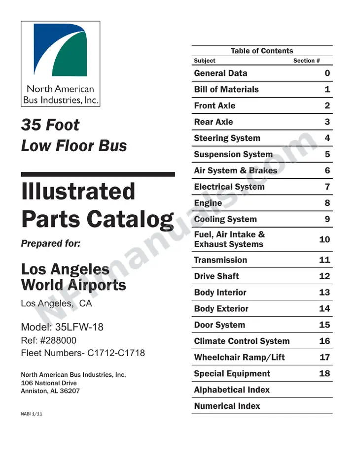 SR9236 (288000) Parts Manual, LAWA first-page preview