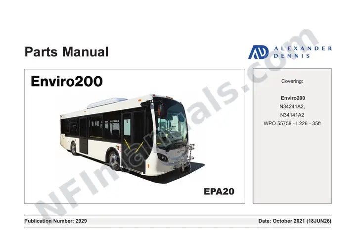 2929 Enviro200 EPA20 Parts first-page preview