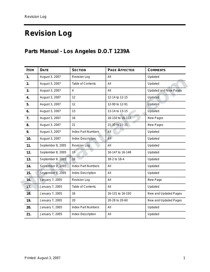 Los Angeles 1239A Revision Parts 3Aug2007 first-page preview