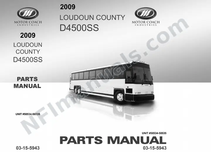 D4500SS Loudoun County Parts Manual 03 15 5943, Effective with VIN Units 58534 58535 first-page preview