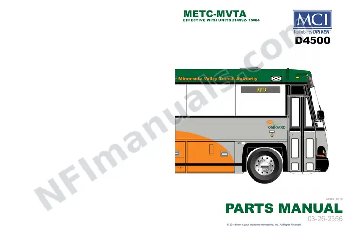 D4500 METC MVTA Parts Manual 03 26 2656, Effective with VIN Units 14992 15004 first-page preview