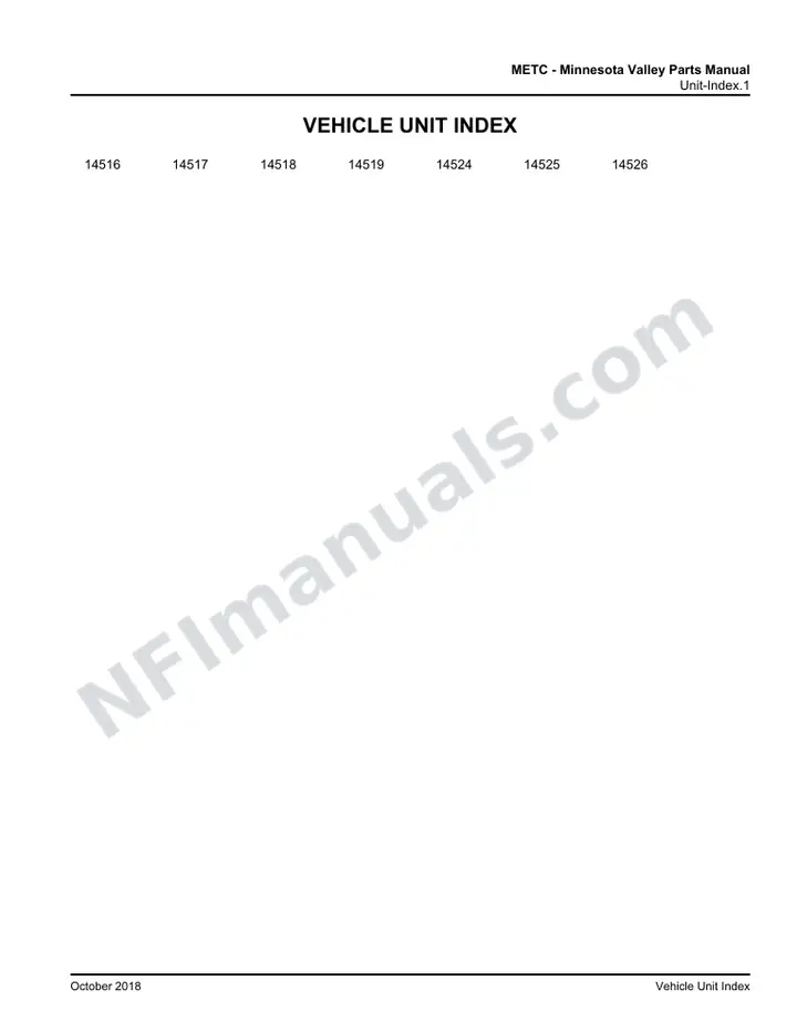 D4500 METC Minnesota Valley Parts Manual 03 26 1798, Effective with VIN Units 14516 14519, 14524 14526 first-page preview