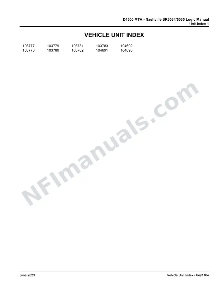 D4500 MTA - Nashville SR6034/6035 Logic Manual, 2021 for Units 103777-103783, 104691-104693 first-page preview