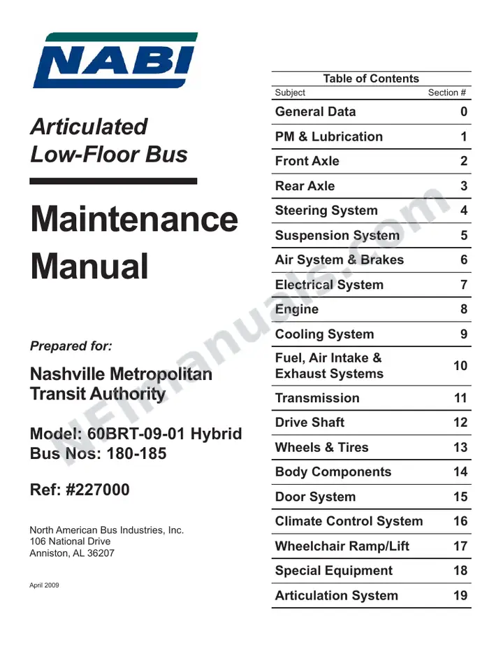 SR9181 (227000) Service Manual, MTA Nashville first-page preview