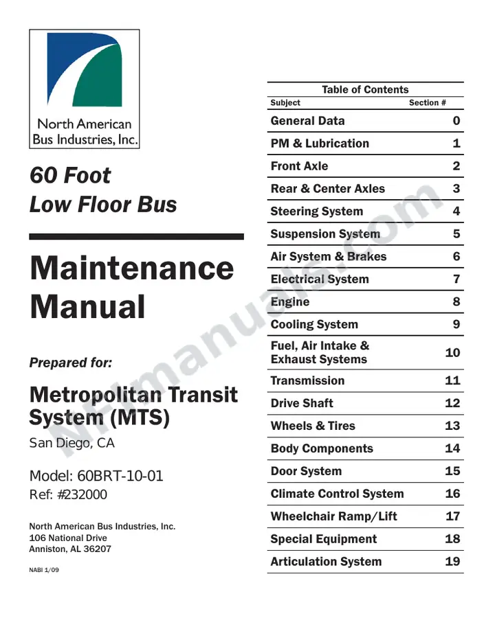 SR9186 (232000) Service Manual, MTS San Diego first-page preview