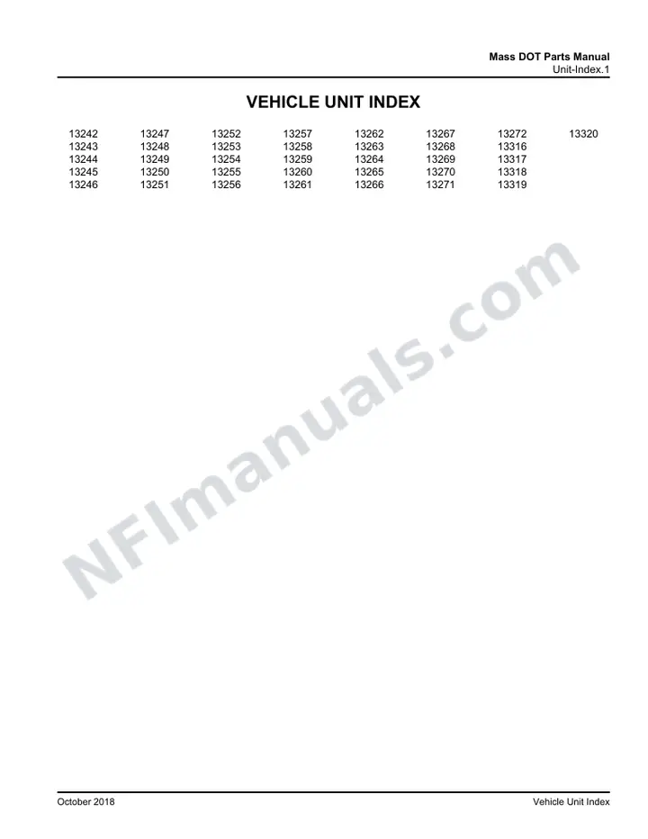 D4505 Mass DOT Parts Manual 03 26 0347, Effective with VIN Units 13242 13272, 13316 13320 first-page preview