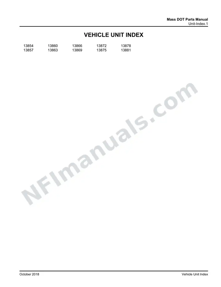 D4505 Mass DOT Parts Manual 03 26 0966, Effective with VIN Units 13854 13881 first-page preview