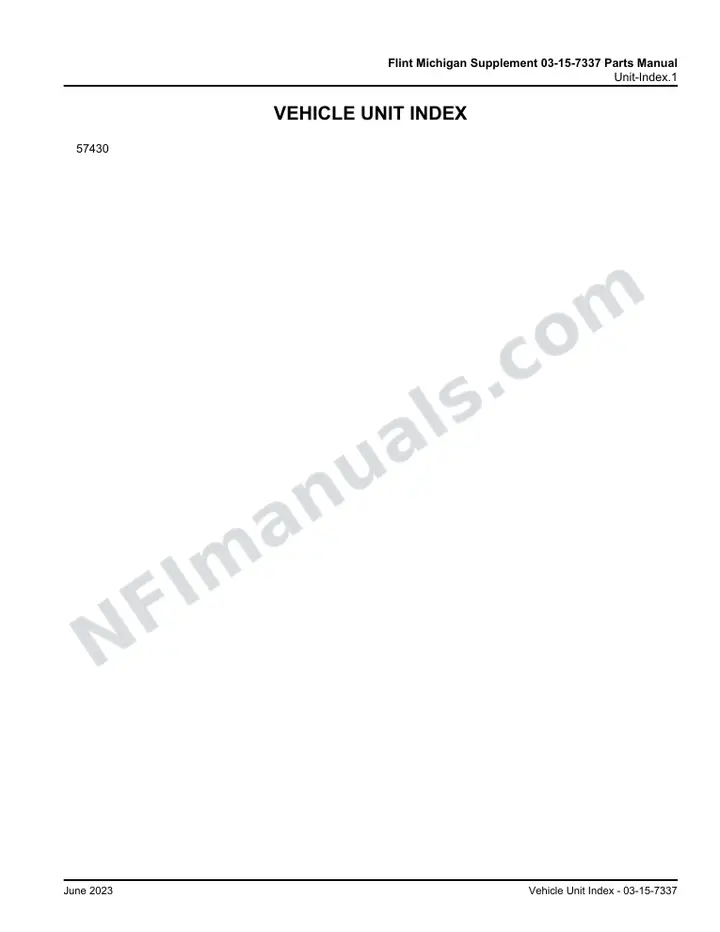 D4500 Flint Michigan Supplement 03-15-7337 Parts Manual, 2008 for Unit 57430 first-page preview