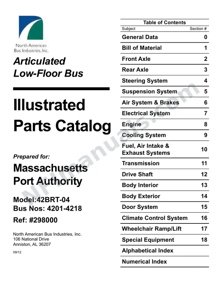 SR9244 (298000) Parts Manual, Massport first-page preview