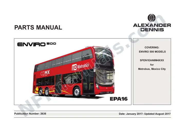 Metrobus - Mexico City, 2636/G523 Chassis & Body Parts Manual first-page preview