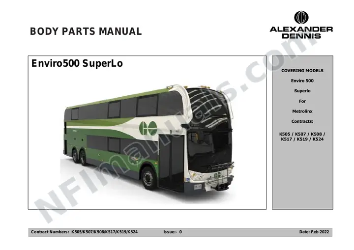 K505-K507-K508-K517-K519-K524 Metrolinx Enviro 500 Super Lo Body Parts (02-02-22) first-page preview