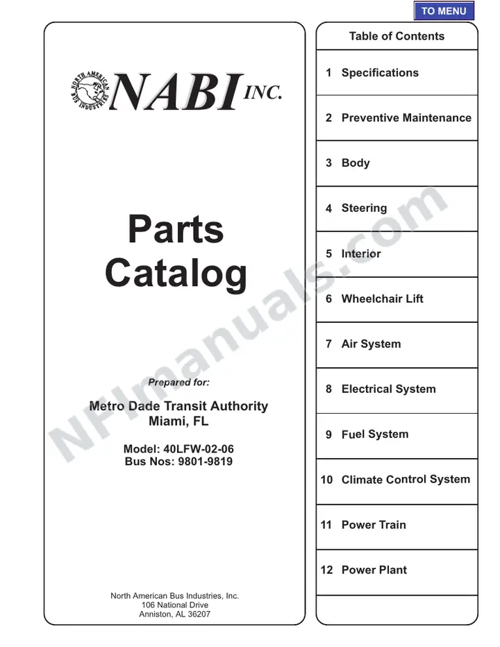 SR9019 (28000) Parts Manual, Miami-Dade first-page preview