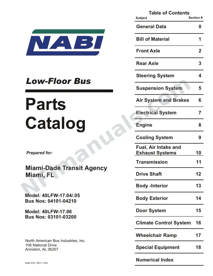 SR9083 (104000) Parts Manual, Miami-Dade first-page preview