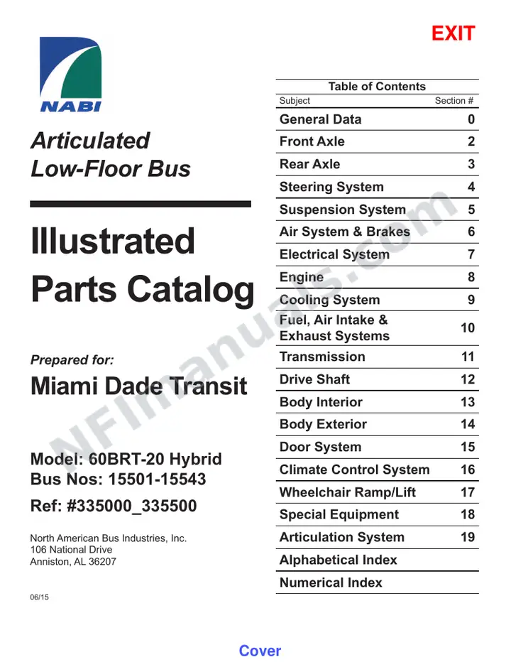 SR9287_SR9288 (335000_335500) Parts Manual, Miami-Dade first-page preview