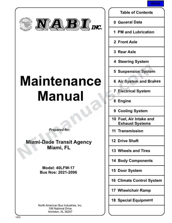 SR9047 (61000) Service Manual, Miami Dade Transit first-page preview