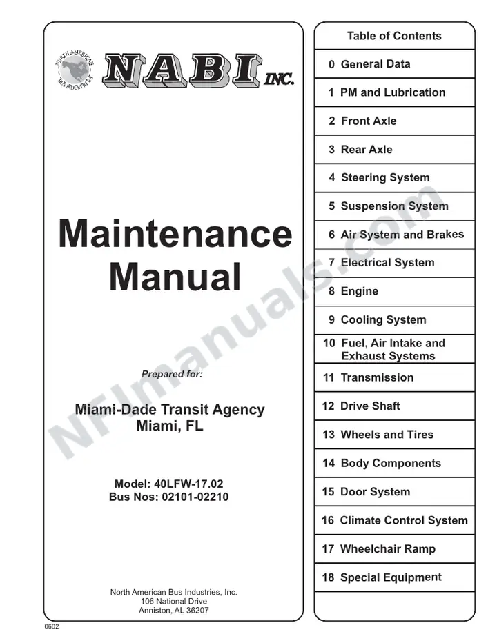 SR9060 (77000) Service Manual, Miami Dade Transit first-page preview