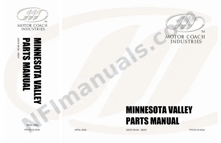D4500 Parts Manual, Minnesota Valley 2003 for Units 56194-56199, 56201-56207 first-page preview