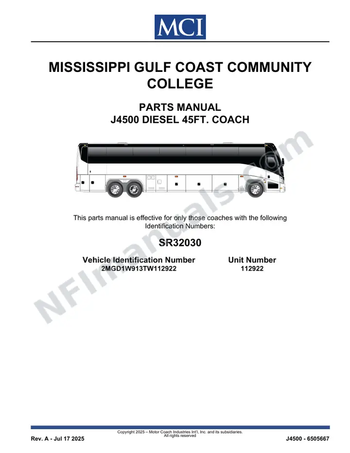 SR32030 Parts Manual, Mississippi Gulf Coast Community College first-page preview