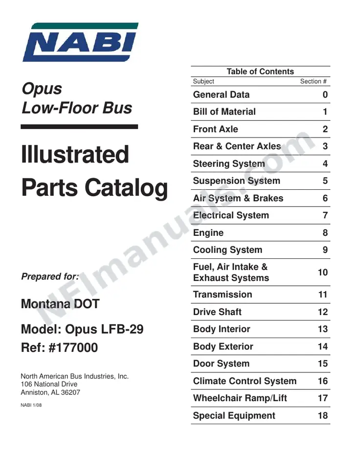 (177000) Parts Manual, Montana DOT first-page preview