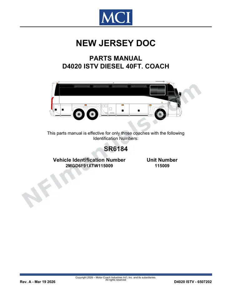 MCI D4020 Manual Package - New Jersey DOC included manual preview