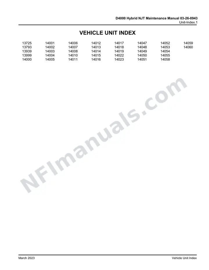 D4000 Hybrid NJT Maintenance Manual 03-26-0943, 2015 for Units 13725, 13793, 13939, 13999-14008,14010-14019, 14022, 14023, 14047-14055, 14058-14060 first-page preview