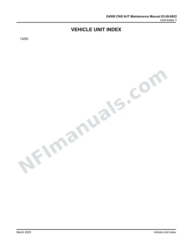 D4500 CNG NJT Maintenance Manual 03-26-0622 , 2014 for Unit 13293 first-page preview