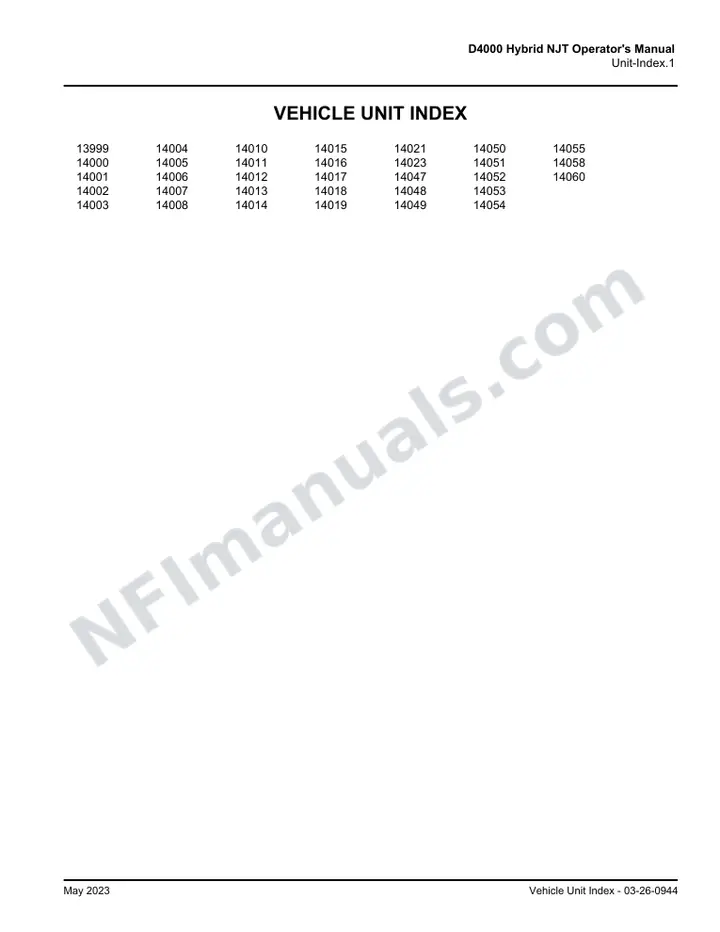 D4000 Hybrid NJT Operator's Manual, 2015 for Units 13999-14008, 14010-14019, 14021, 14023, 14047-14055, 14058,14060 first-page preview