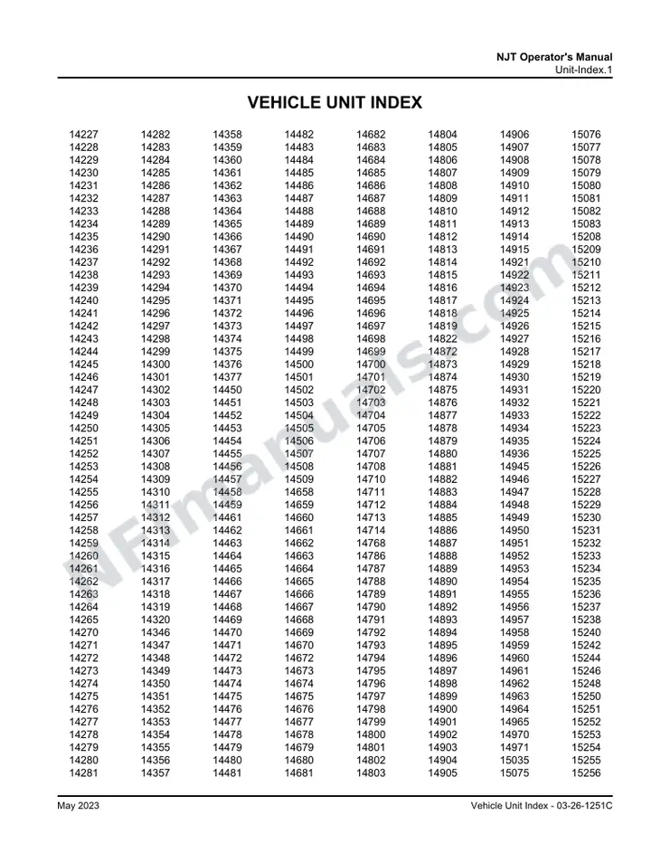 MCI D4500 Manual Package - New Jersey Transit included manual preview