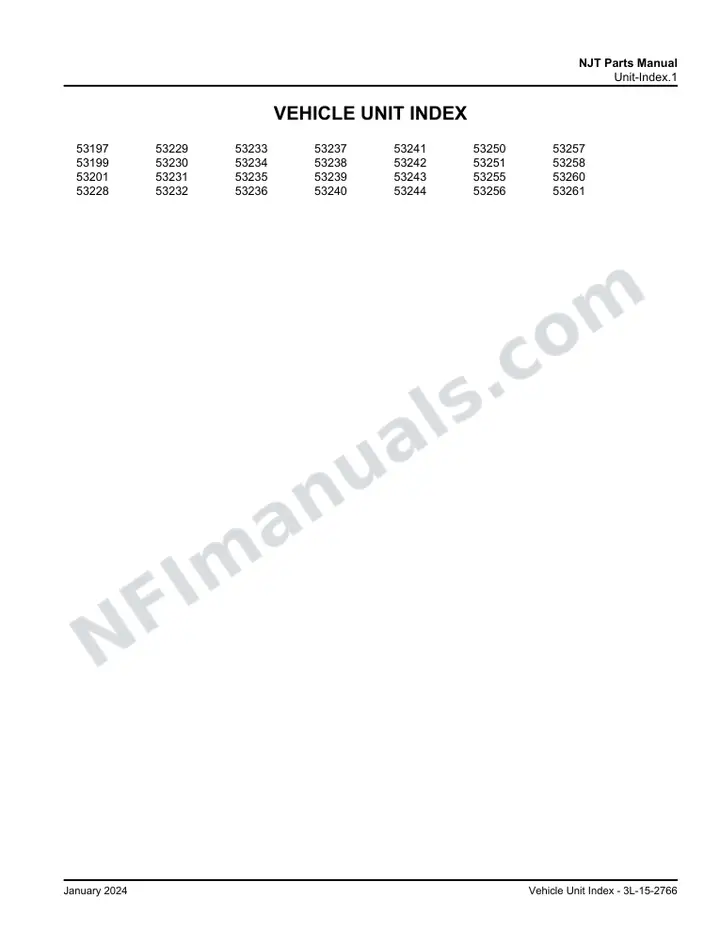 102D NJT Parts Manual Supplement 3L 15 2766, Effective with VIN Units 53197 53261 first-page preview
