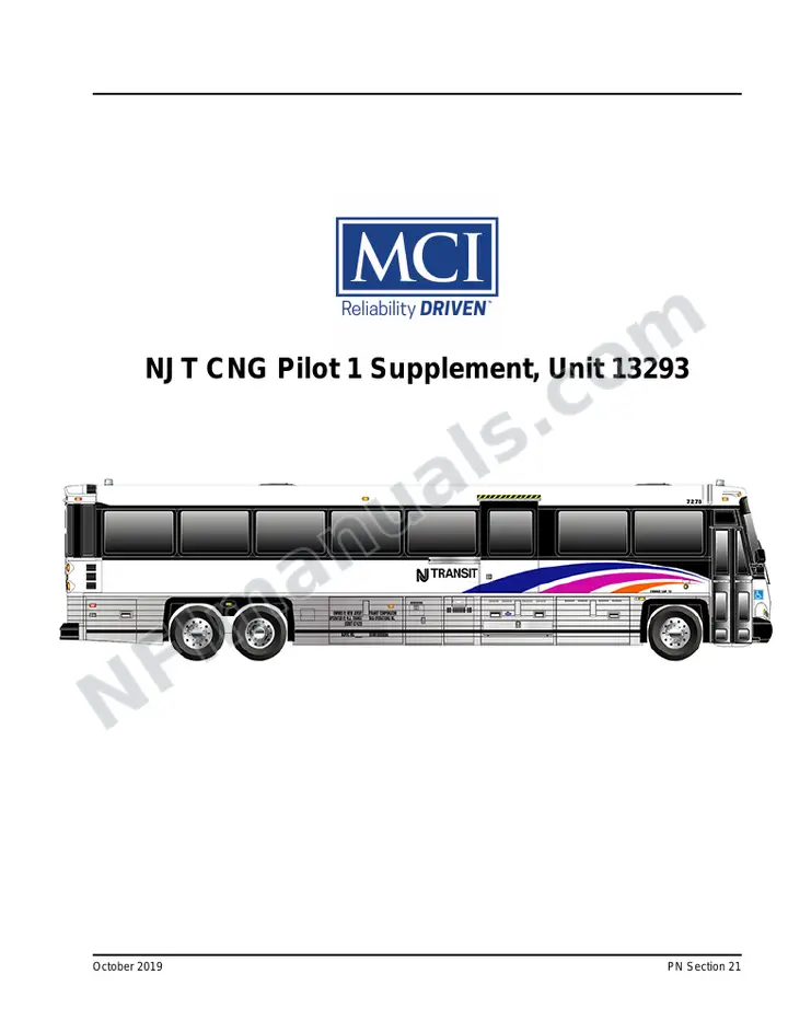 NJT CNG PARTS MANUAL SECTION 21 Unit 13293 Supplement first-page preview