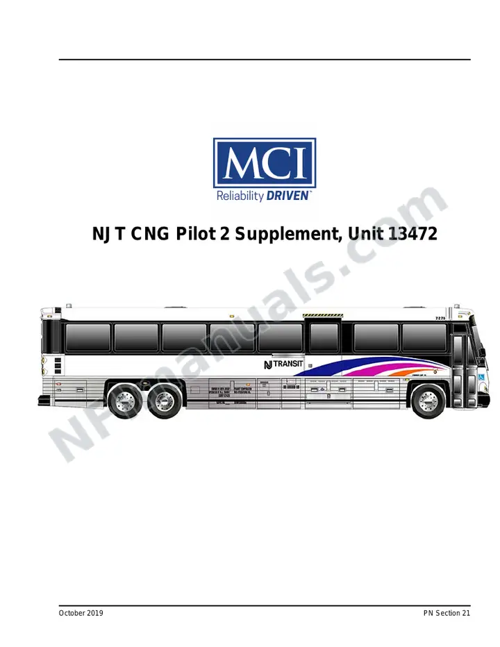 NJT CNG PARTS MANUAL SECTION 21 Unit 13472 Supplement first-page preview