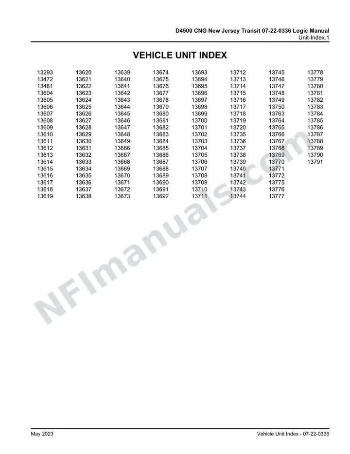D4500 CNG New Jersey Transit 07-22-0336 Logic Manual, 2014 for Units 13293, 13472, 13481, 13604-13649, 13666-13720, 13735-13750, 13763-13772, 13775-13791 first-page preview