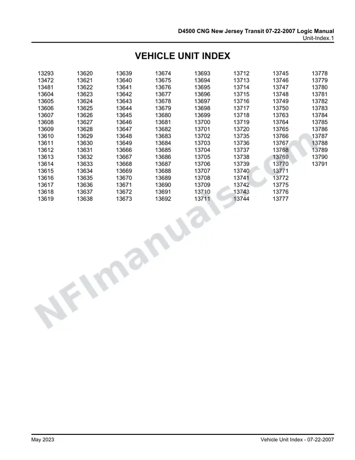 D4500 CNG New Jersey Transit 07-22-2007 Logic Manual, 2014 for Units 13293, 13472, 13481, 13604-13649, 13666-13720, 13735-13750, 13763-13772, 13775-13791 first-page preview